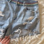Garage Pride Rainbow Festival Denim Distressed Shorty Shorts Size 31 Photo 4