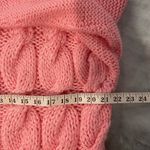 Lady Van Heusen Size L Chunky Bubblegum Pink Hand Knit Cable Collared Sweater Size L Photo 8