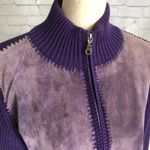 Acorn Vintage Genuine Suede Knit Purple Sweater XL Photo 4