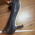 Tory Burch Black Leather Loafers with Gold Accent Photo 8