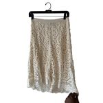 Ella Moss Ivory Lace Crochet A Line Skirt Size S Lined Demure Dreamy Whimsical Photo 1