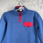 ZYIA Quilted Snap Pocket Pullover Womens‎ S Athleisure Cozy Cabin Casual Fleece Blue Photo 3