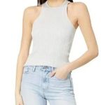 Madewell The Signature Shimmer Knit Cutaway Sweater Tank Ribbed Gray Medium NWT Photo 0