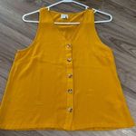 Paper Crane  Mustard Yellow Buttoned Tank Top; Small Photo 0