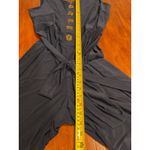 Nina Leonard NWT  Navy Blue Jersey Button Front Wide Leg Jumpsuit 1X Casual Party Photo 3