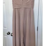 Dessy Collection Vivian Diamond Formal Long Bridesmaid Dress Size 16 Tan Photo 3
