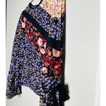 MOTHER OF PEARL 100% Silk Purple Floral Top Bell Sleeves Velvet Ties Top Size 4 Photo 11