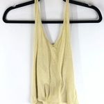 American Eagle  Womens Halter Top Ribbed Knit Stretch Yellow S Photo 0