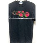 Champion CFUb)  T-shirt Adult Small Roses Spell out Black Short Sleeve‎ Women VTG Photo 6