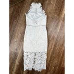 Lulus Divine Destiny White Lace Midi Dress Halter Bridal Bachelorette Bride Photo 4