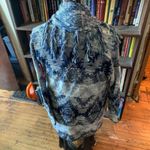 American Eagle blue and white southwest S drape front cardigan Blue Photo 1