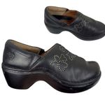 Ariat  Black Leather Clog Mules Silver Embellishment Slip on Womens Size 8.5 B Photo 0