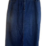 Petite Sophisticate Denim Jean Midi Skirt Boho Classic Cottage Core Size 10 Photo 0