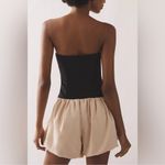 Anthropologie  Maeve Women’s Strapless Black Cream Bubble Shorts Romper Sz Medium Photo 4