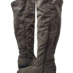 Lime Light Joaquin Faux Suede Studded Knee High Tall Gray Riding Boots Size 9 Brown Photo 8