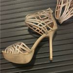 Sparkly Mix No 6 high heel prom shoes, work once!‎ Gold Size 8.5 Photo 2
