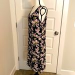 Gap | Black/ lavender floral v-neck sleeveless sun dress with front tie Photo 2