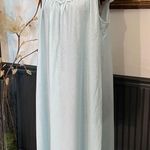 Vintage Baby Blue Nightgown Scalloped & Floral Embroidered Babydoll Dress 💚🎀 Size L Photo 4