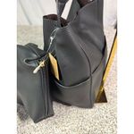 Anthropologie  Women's Black Leather Hobo Shoulder Bag Photo 2