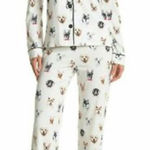 PJ Salvage Womens White Dog Print Pajama Set size small Photo 0