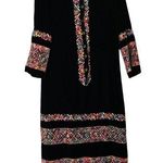 Giorgio Sant'Angelo 1970s Vintage Black Velvet Embroidered Dress Size 6 Photo 0