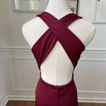Windsor  Deep Red Burgundy Cross Back Gown Dress S Photo 4