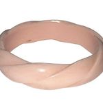 Art Deco Mid Century Pale Bubblegum Pink Swirl Bakelite Bangle Bracelet Photo 1