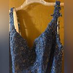 La Femme 23413 Blue Lace Jeweled Mermaid Gown Photo 3