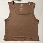 Brown Fitted Tank Top with Square Neckline Size undefined Photo 0