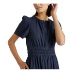 Quince  Women's Organic Cotton Poplin Tiered Maxi Dress Large Navy Blue NWT Photo 1