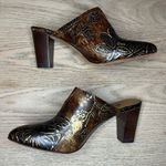 Patricia Nash  Ruffina Leather Embossed Block Heel Mules Chocolate Brown Size 7.5 Photo 7