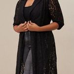Torrid Floral Lace Sheer Open Duster Trench Coat Black 1X 14-16 Photo 0