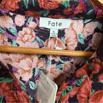 Fate Bohme Floral Button Down Ruched‎ Dress Size Large Black Photo 7
