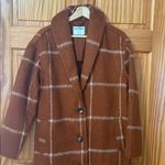 Old Navy  Relaxed Plaid Soft-Brushed Overcoat in Burnt Orange Size Small NWT Photo 3