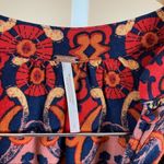 Free People  Size 2 Flowy Boho V Neck Button Tank Top Funky Grunge Vibrant Photo 3