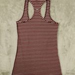 lululemon Women's Burgundy Red White Stripe Cool Racerback Tank Top size 2 Photo 4