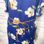 Haute Monde  Blue Floral Off Shoulder Dress Size Small Summer Casual Boho Chic Photo 4