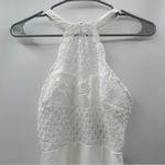 Lulus Dress Made in the Crocheted White Skater Halter Neck Mini Dress Sz XS NEW Photo 3