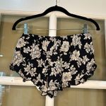 Brandy Melville Black Floral Ruffle Shorts - one size Photo 3