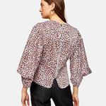 Topshop Watercolor Leopard Animal Print Blouse 2 Photo 5