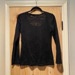 Ambiance Apparel  Women Long Sleeve Black Burnout Top Size Large Photo 2