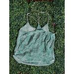 Victorias Secret Satin Banana Leaf Tank and Shorts Set Size Medium Green Photo 3