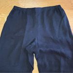 Flax  Black 100% Linen Lagenlook Coastal Resortwear Pull On Ankle Slit Pants L Photo 1