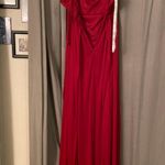 David's Bridal Red Strapless Formal Dress Photo 3