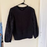 Rails  Dhalia Eyelet Sleeve Black Sweater Photo 3
