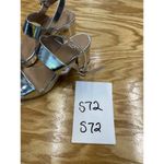 Aquatalia Melly Heels Women's 11 Silver Leather Block Preppy Party/Cocktail S72 Photo 4