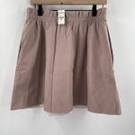 EXPRESS  Skirt Size Medium Faux Leather Taupe Pink NWT Cinch Waist Pull On Pocket Photo 10