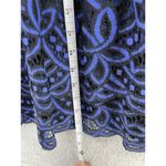Devlin  Women's Dress Laser Cut Sleeveless Size Medium A Line Blue Black Lined Photo 6