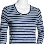 J Crew Dress Womens XXS Blue Striped Jersey Knit Mini Side Zippers Casual Preppy Photo 3