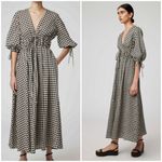 Altuzarra ππ Donrine Seersucker Gingham Midi Dress ~ Black Ivory 42 EU NWT Photo 2